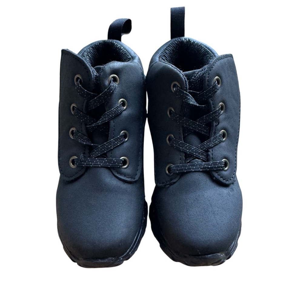 Wonder Nation Boots Little Boys Kids Size 8 Black Ankle Boot Hook And Loop